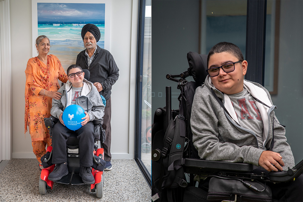 Dilraj and his grandparents at the Beach House.